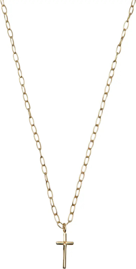 18K Gold Plate Sterling Silver Cross Pendant Necklace | Nordstrom