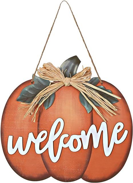 Amazon.com : Fall Pumpkin Welcome Sign Wood Pumpkin Welcome Sign Decorative Pumpkin Wooden Sign W... | Amazon (US)