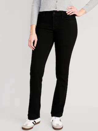 Mid-Rise Kicker Boot-Cut Black Jeans for Women | Old Navy (CA)