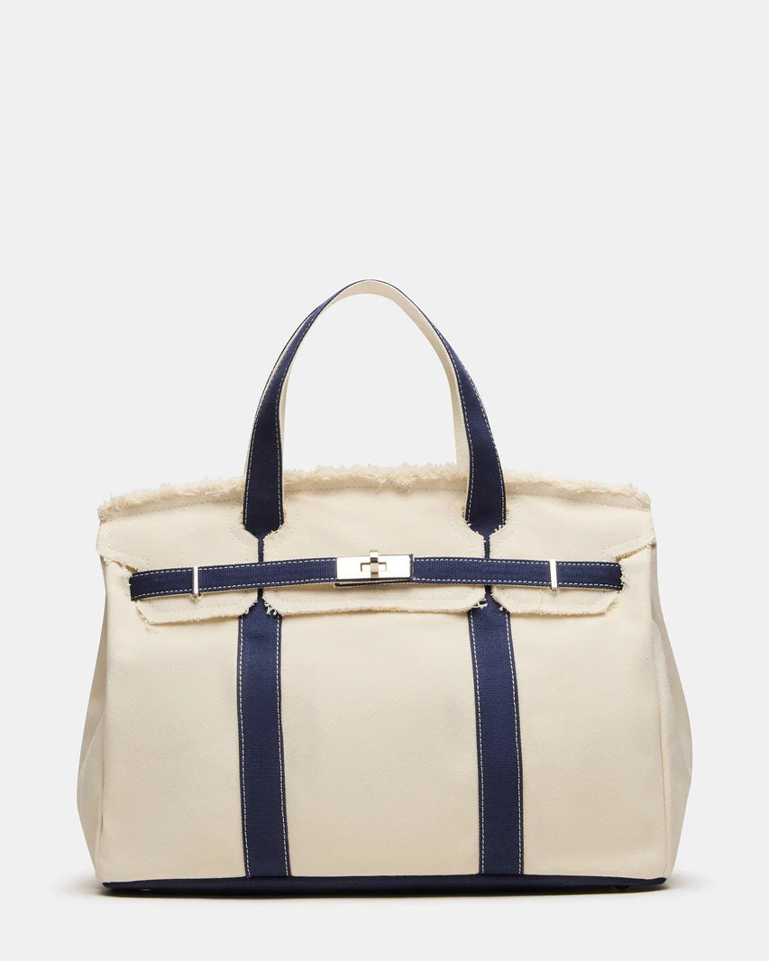 NADYA Navy Canvas Tote Handbag | Steve Madden (US)