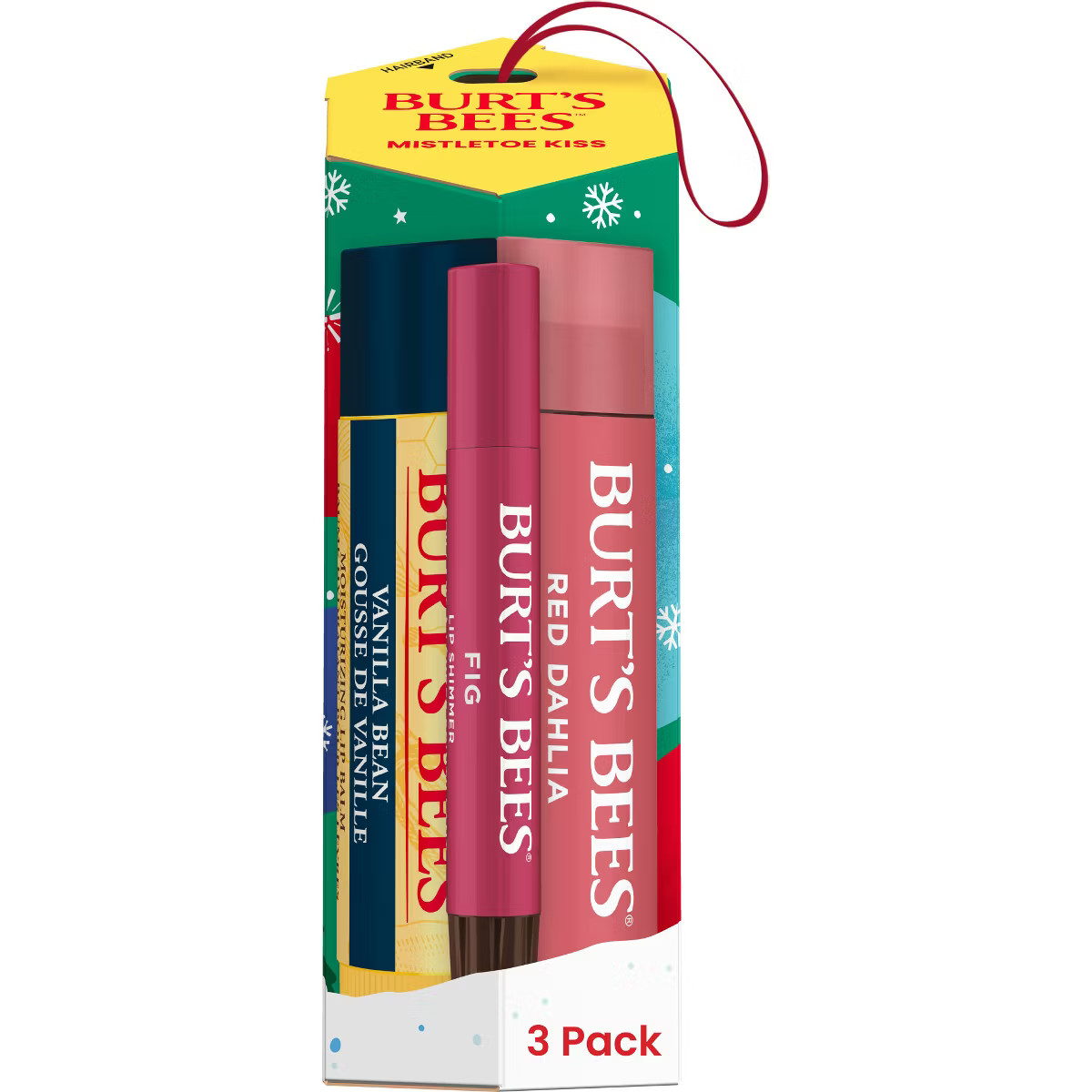Burt's Bees Holiday Limited Edition Mistletoe Kiss Lip Balm Gift Set - Red Dahlia/Fig/Vanilla - 3... | Target