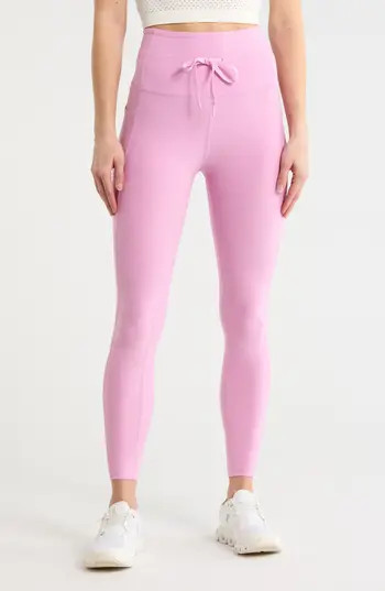 Beyond Yoga Space Dye Pocket Midi Leggings in Pink Haze Heather at Nordstrom Rack, Size Small | Nordstrom Rack