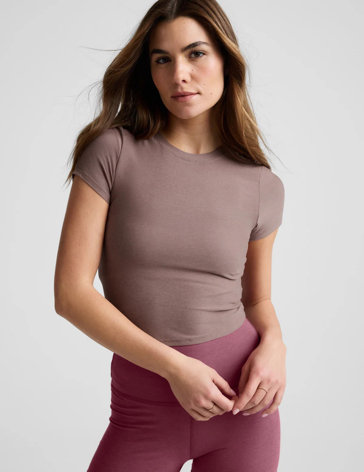 Featherweight Cropped Tee | Beyond Yoga | Beyond Yoga
