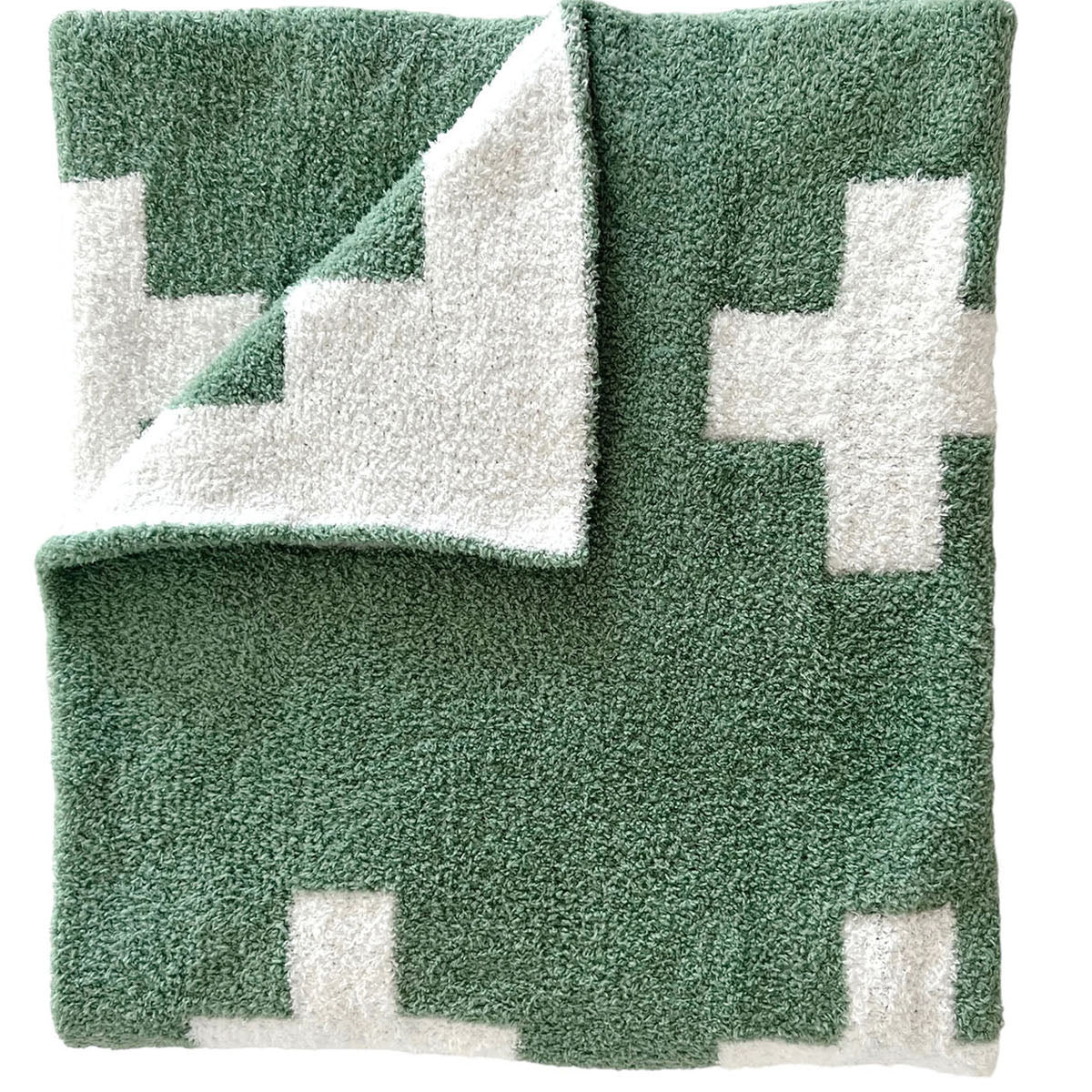 Phufy® Bliss Blanket, Matcha/White Cross | SpearmintLOVE