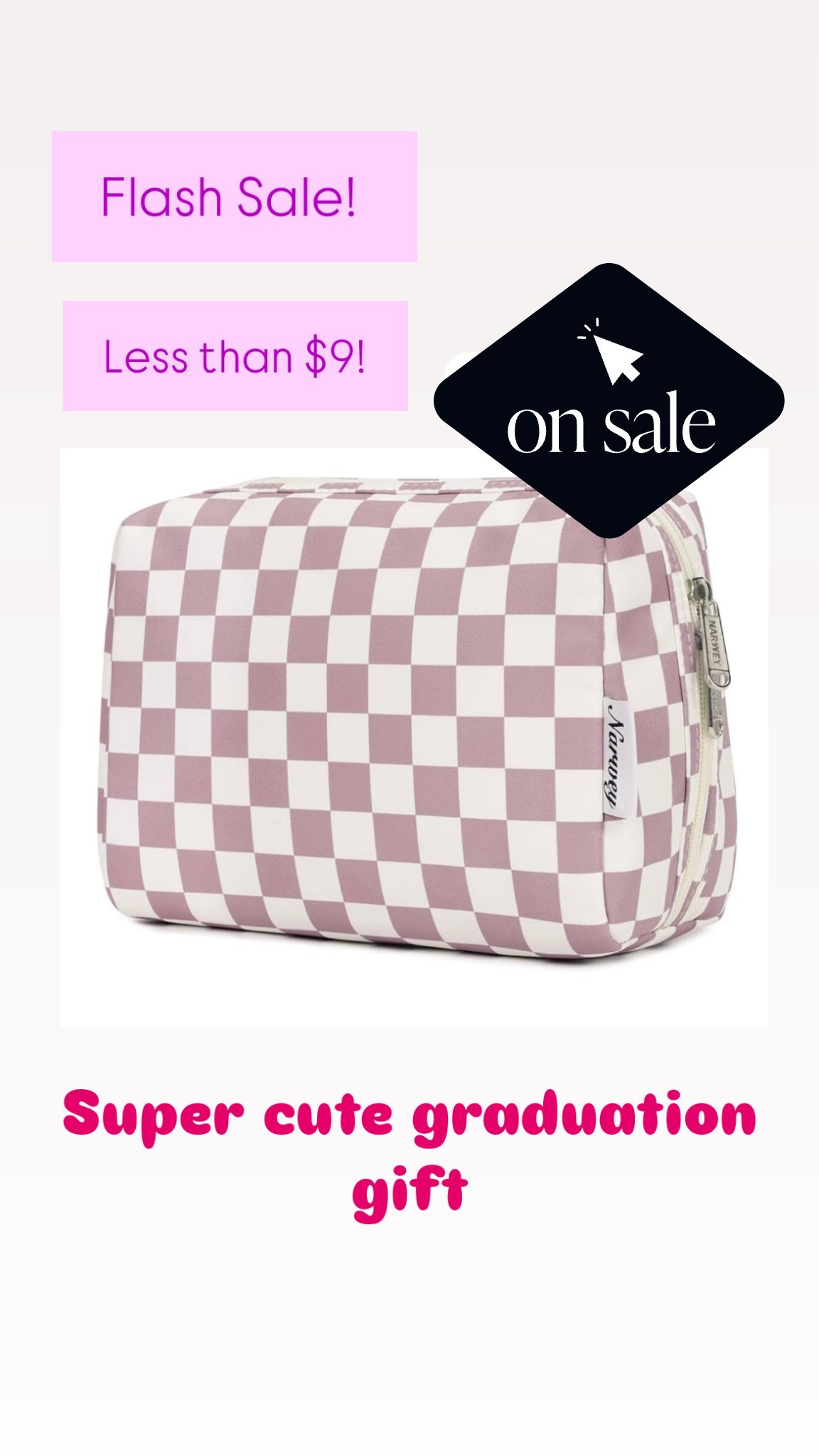 Checkered Makeup Bag Pink Travel Cosmetic Bag Organizer is a perfect gift for graduation gifts!  Or even yourself!  Less than $9 months won’t last!  Grab it while they last!

#LTKSaleAlert