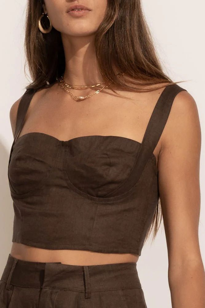 Adella Bustier Top in Brown - M / Brown - böhme | Bohme