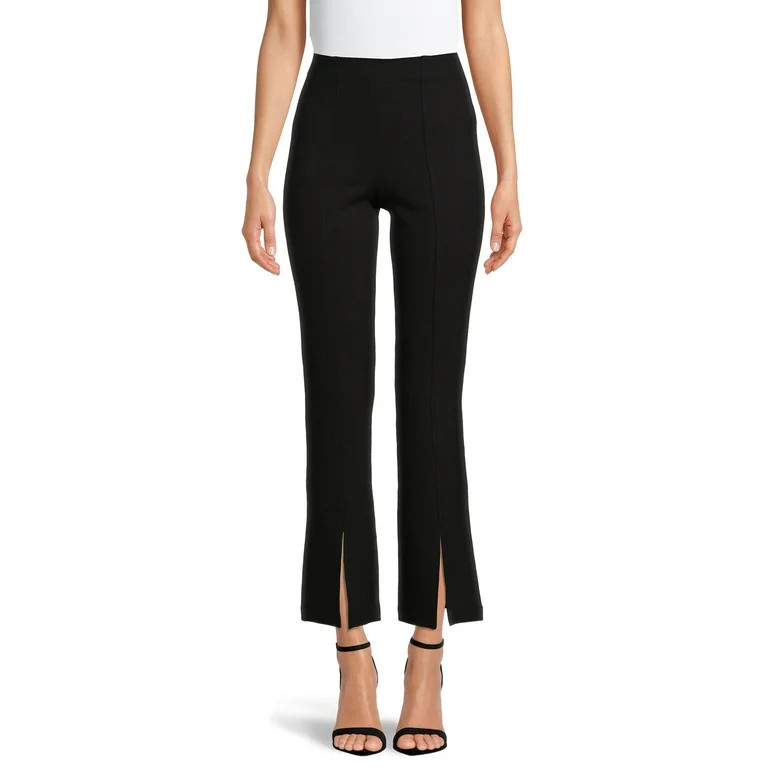 Time And Tru Women's Ponte Bootcut Pants with Front Slit | Walmart (US)