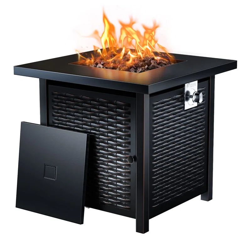 Propane Fire Pits 28 Inch Outdoor Gas Fire Pit, 50,000 BTU Steel Fire Table(Gray) | Wayfair North America