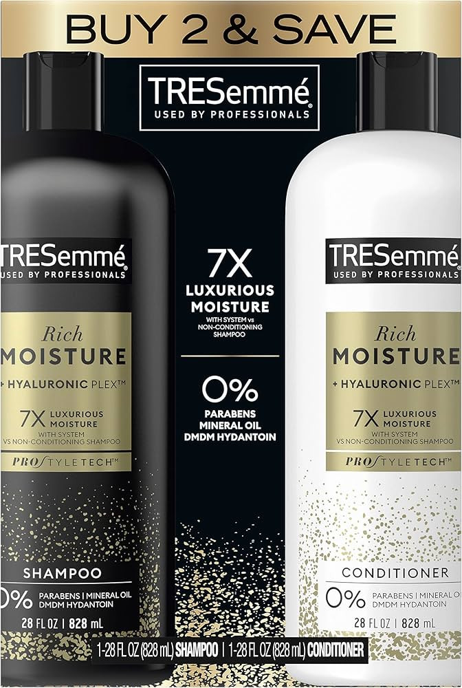 TRESemmé Rich Moisture Shampoo and Conditioner Rich Moisture 2 Count for Dry Hair Formulated Wit... | Amazon (US)