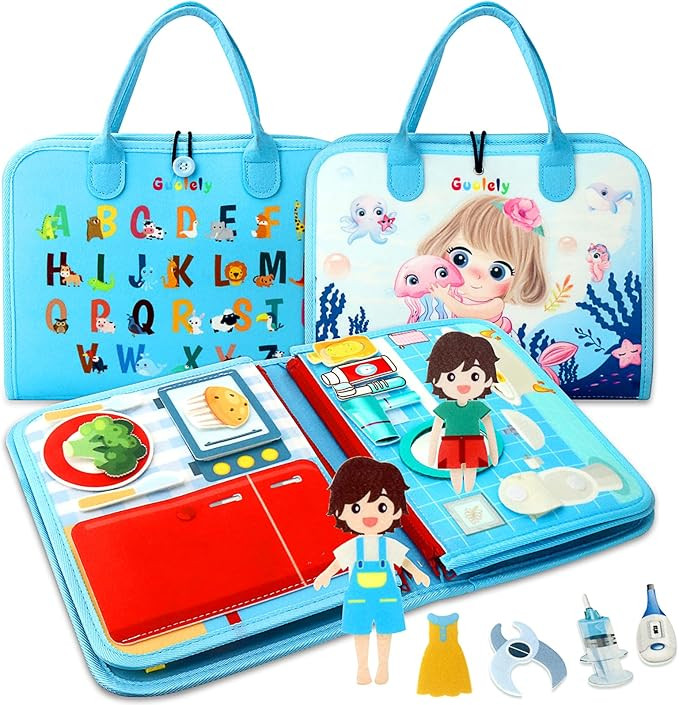 Guolely Busy Board Montessori Toys for 1-6 Years Old - Toddler Travel Toys, Educational Busy Book... | Amazon (US)