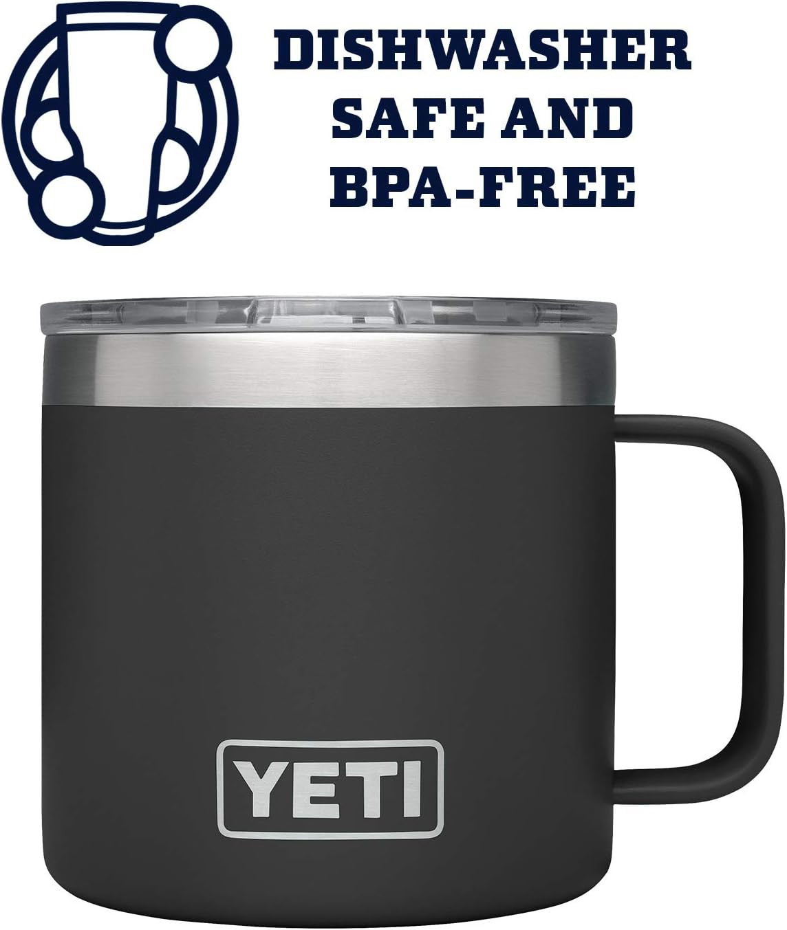 YETI Rambler 14 oz Mug, Stainless Steel, Vacuum Insulated with Standard Lid | Amazon (US)