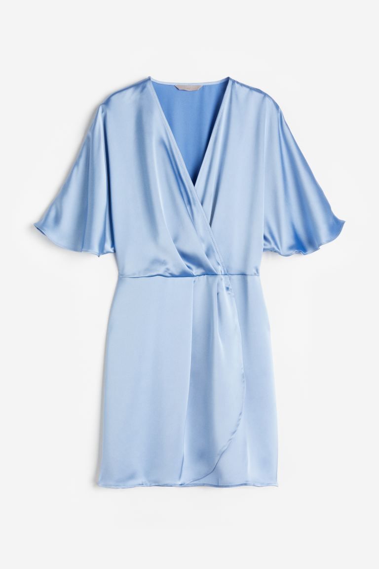 Satin Wrap-front Dress | H&M (US)