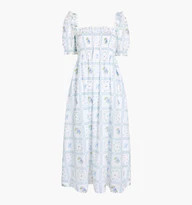The Scarlett Midi Nap Dress - White Floral Patchwork | Hill House Home