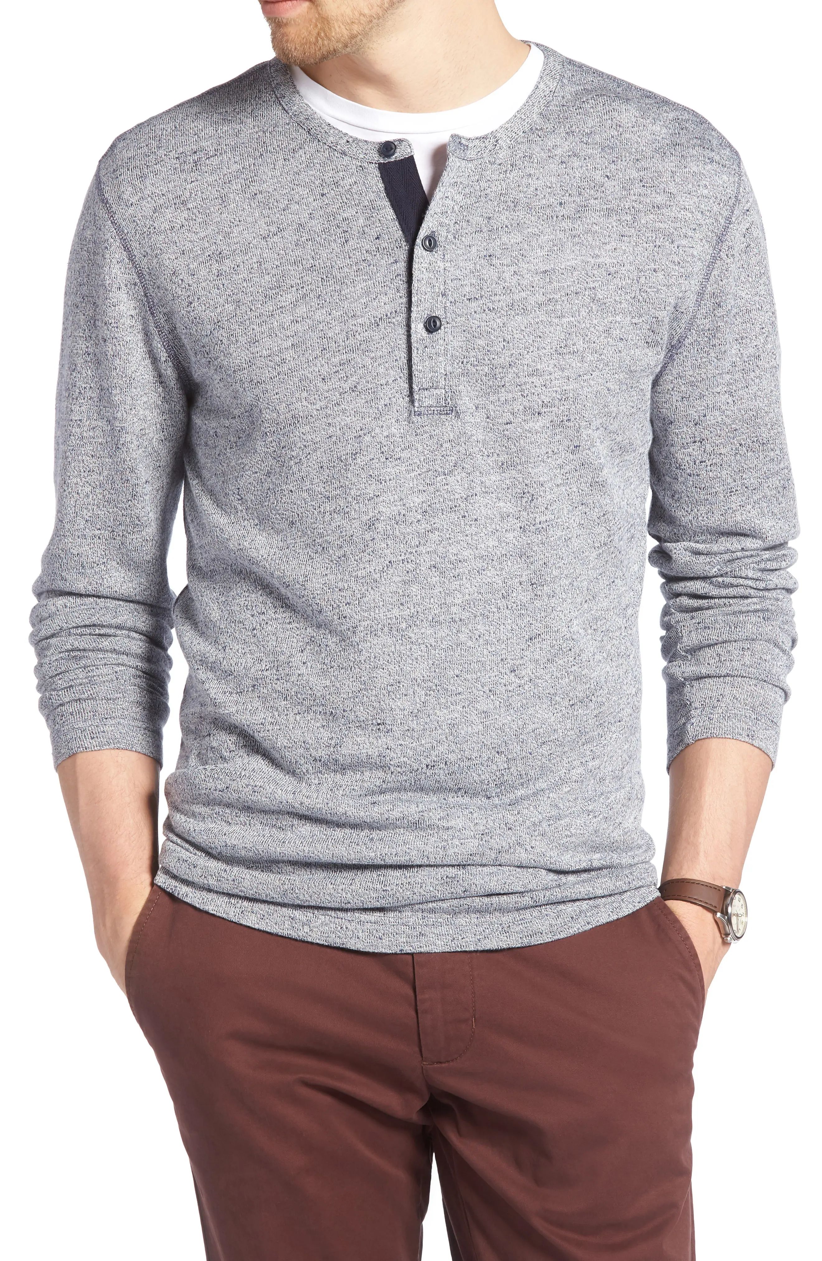 1901 Long Sleeve Linen Blend Henley | Nordstrom