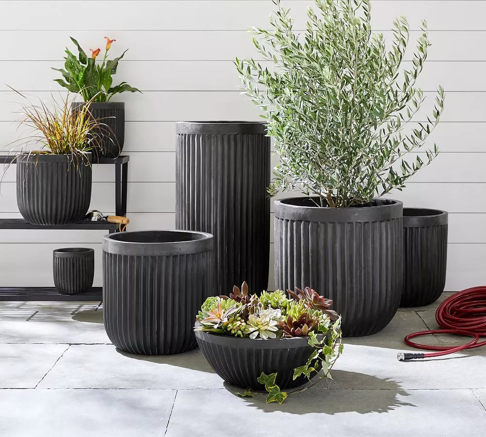 Sienna Cement Outdoor Planters