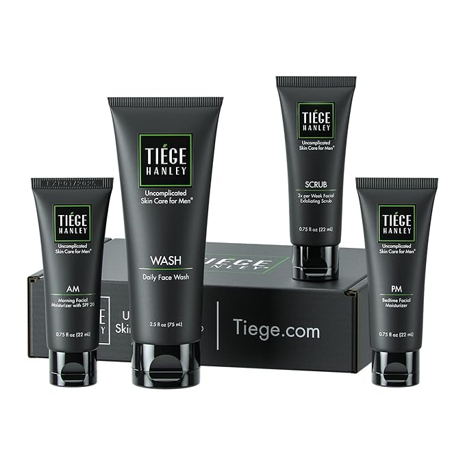 Tiege Hanley Essential Skin Care Routine for Men | Skin Care System Level 1 | Face Wash, Scrub, a... | Amazon (US)