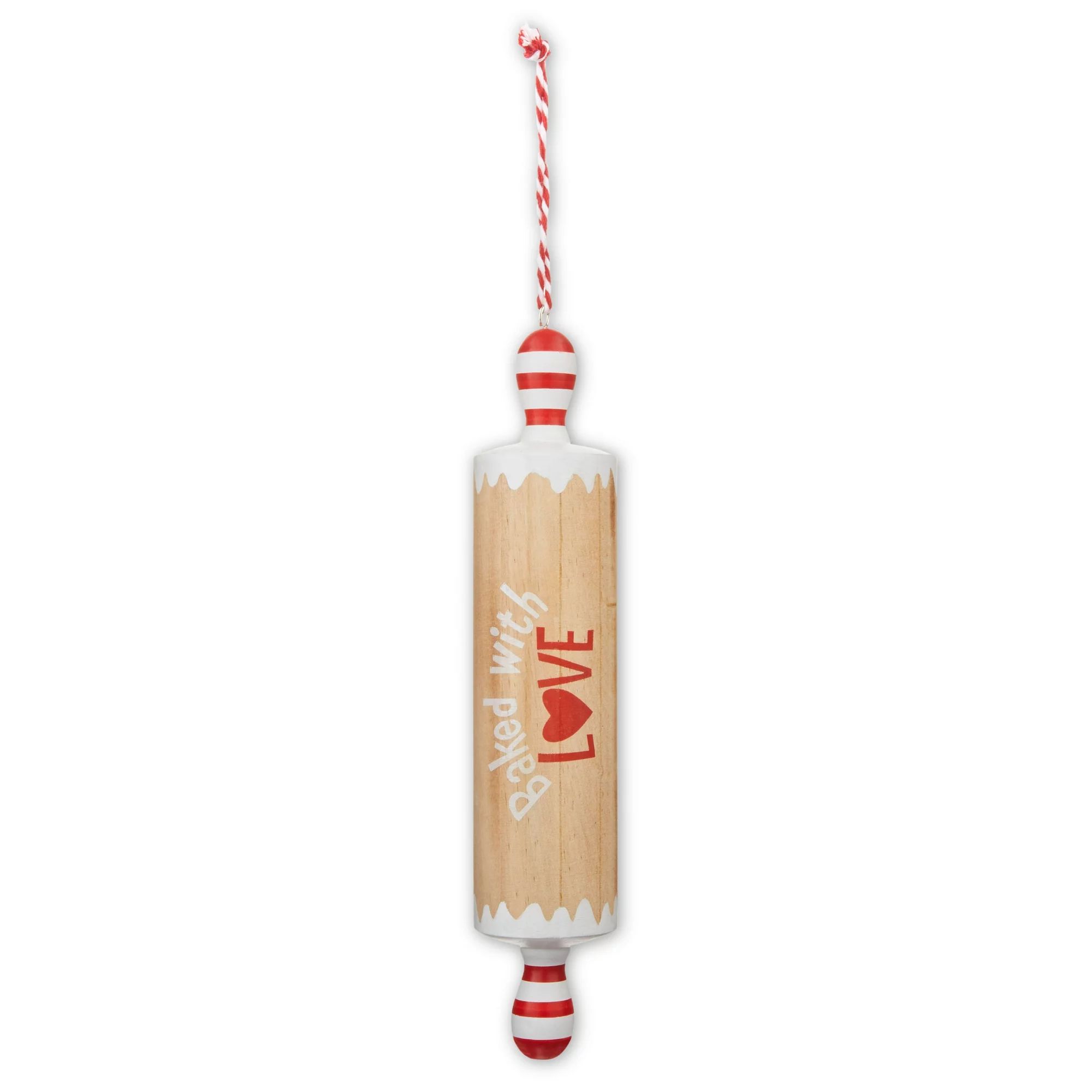 Gingerbread Red Plywood Rolling Pin Christmas Ornament, 1 Count, by Holiday Time | Walmart (US)