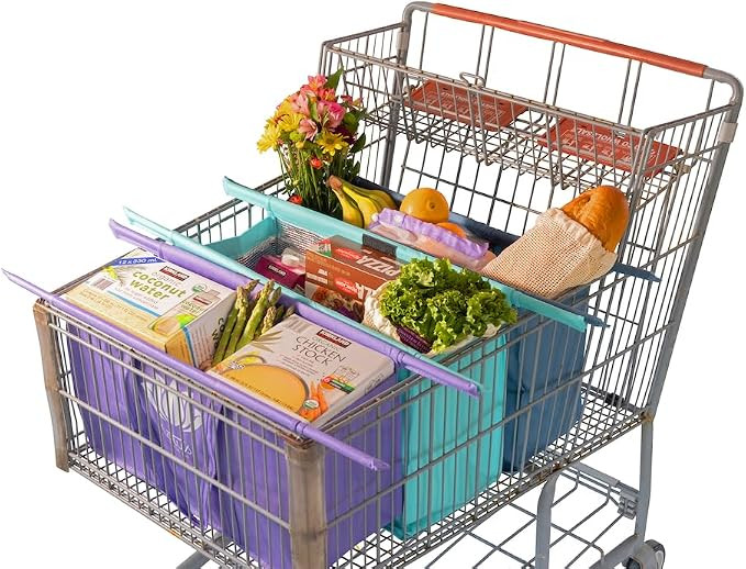 X-Large Lotus Trolley Bags for Shopping Carts - Set of 3 Club Store Reusable Shopping Bags, Groce... | Amazon (US)