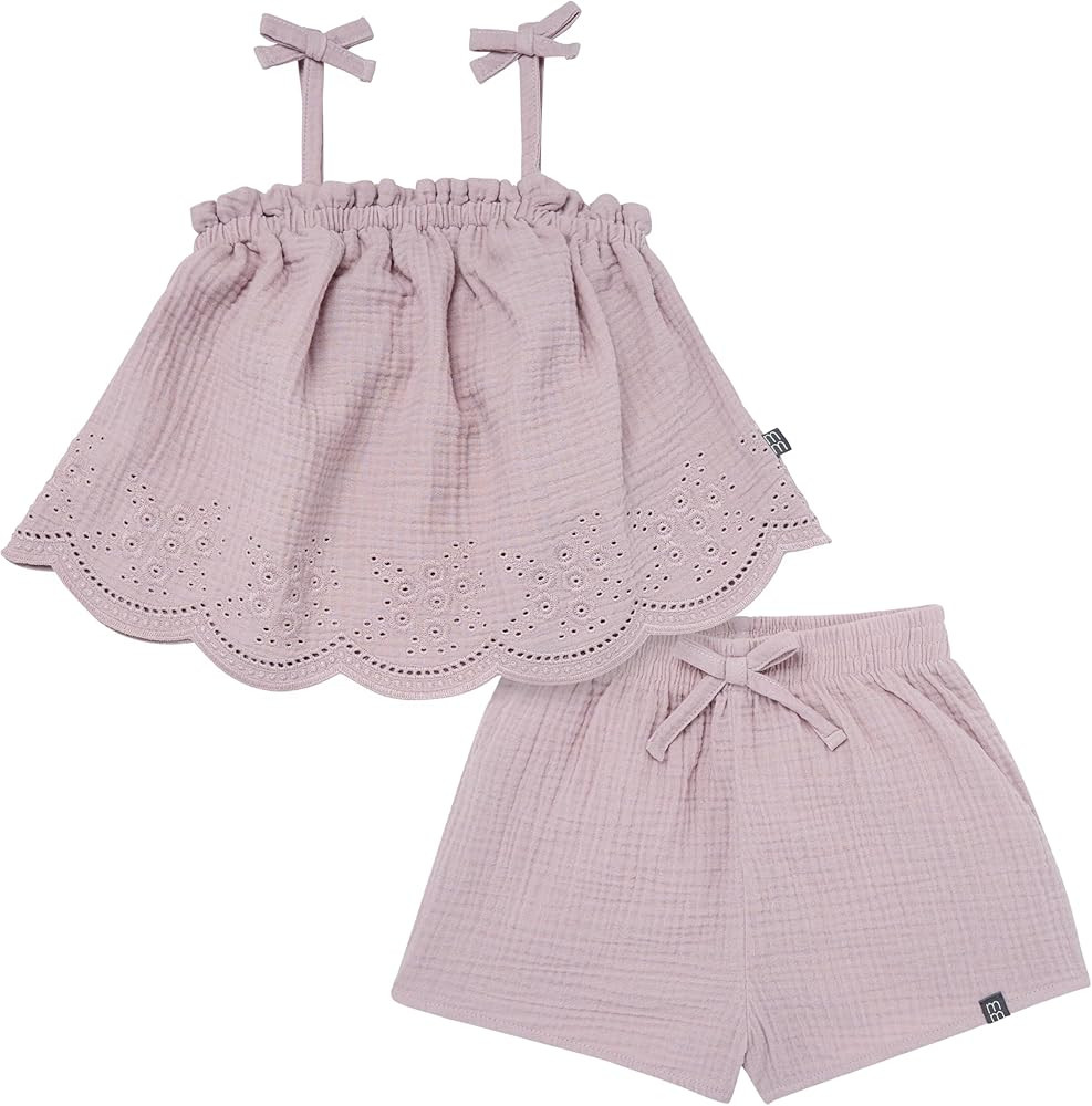Modern Moments by Gerber Baby Girls 2-piece Gauze Top & Short Set | Amazon (US)
