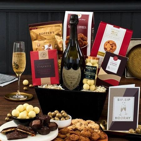 Champagne & Truffles Gift Basket - Dom Perignon | GourmetGiftBaskets.com