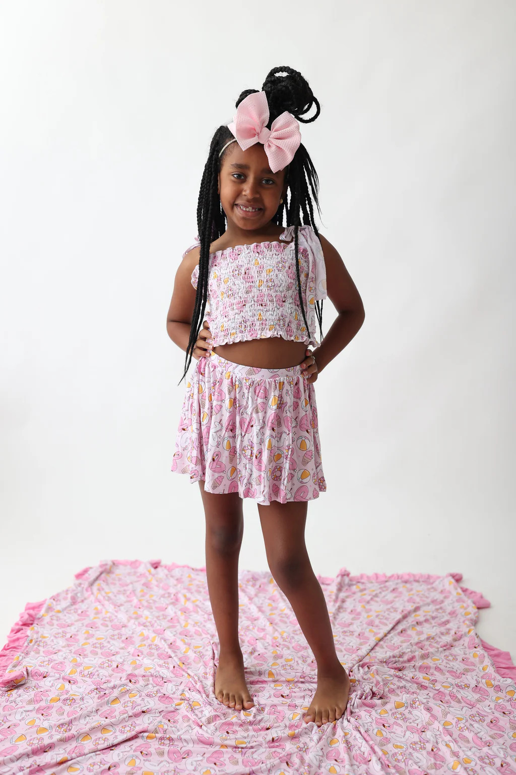 EXCLUSIVE GIRLS JUST WANNA HAVE SUN DREAM SMOCKED SKORT SET | DREAM BIG LITTLE CO