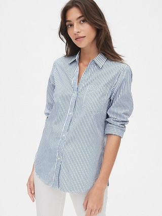 Fitted Boyfriend Pattern Shirt | Gap US