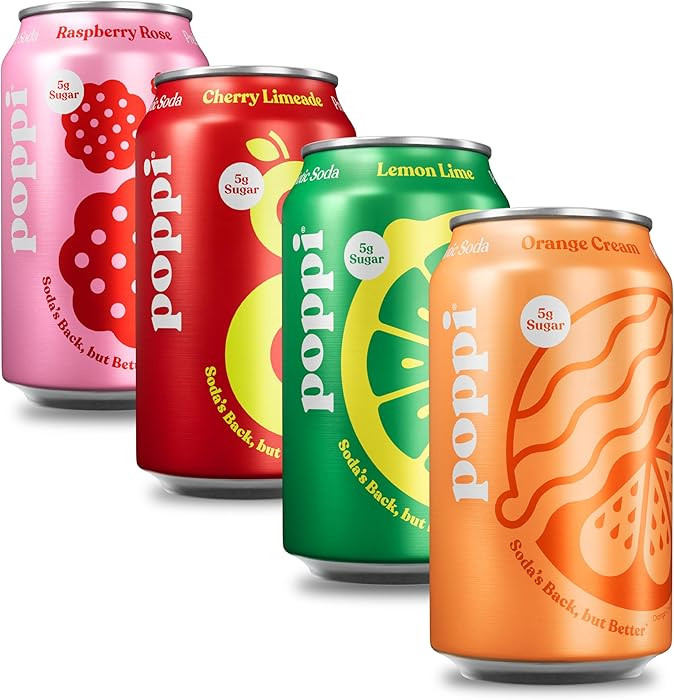 Poppi Sparkling Prebiotic Soda Beverage with Apple Cider Vinegar, Seltzer Water and Fruit Juice, ... | Amazon (US)
