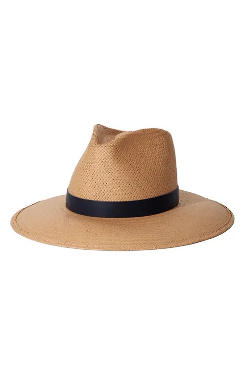 Janessa Leoné Leah Straw Fedora in Sand at Nordstrom, Size Medium | Nordstrom