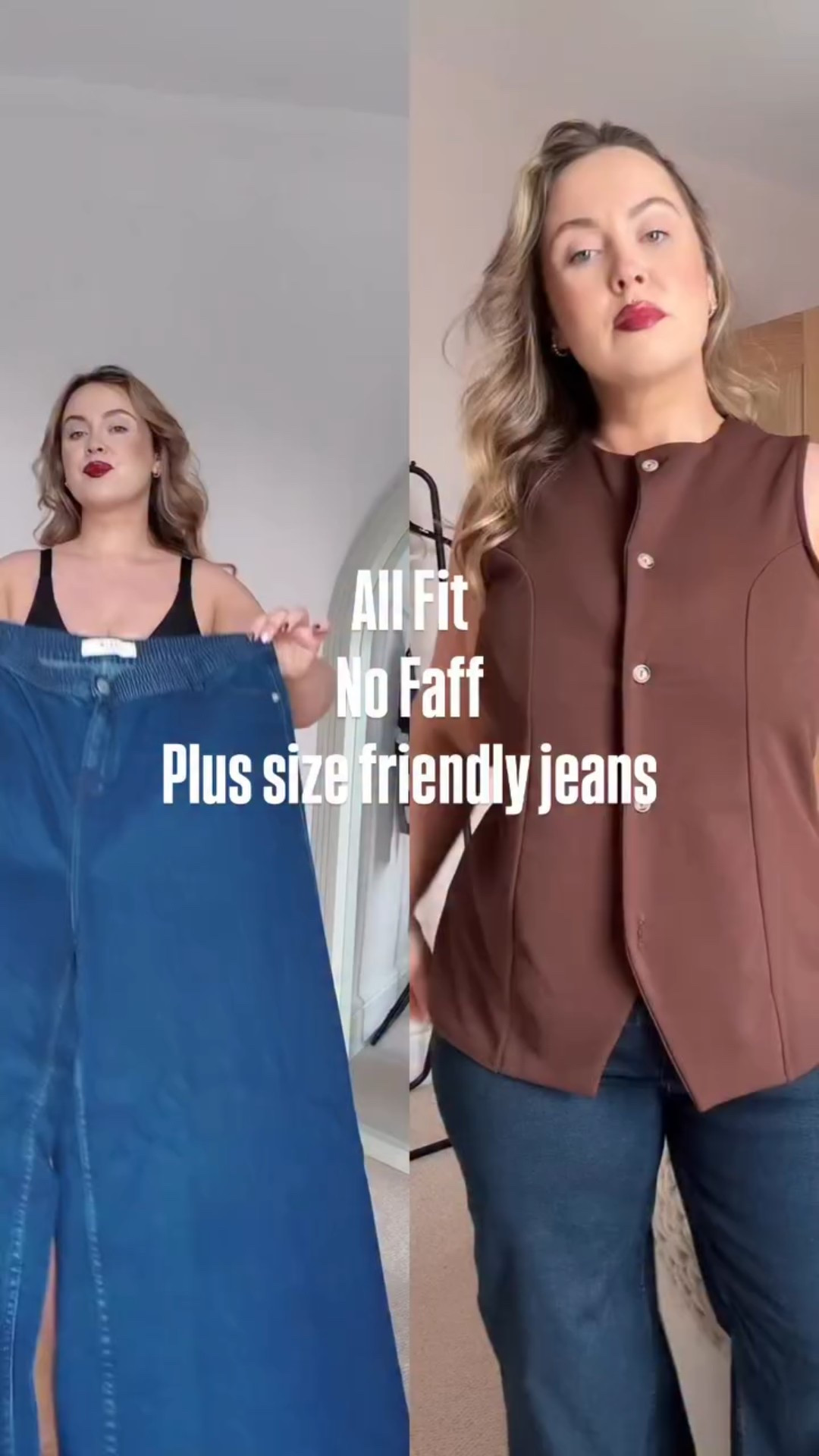 Ad @yoursclothing All Fit No Faff Plus size friendly jeans 🫶🏼 All the jeans are made with a super comfy elasticated waistband and lots of stretch which i find super important as a girly with big hips and thighs 🫶🏼