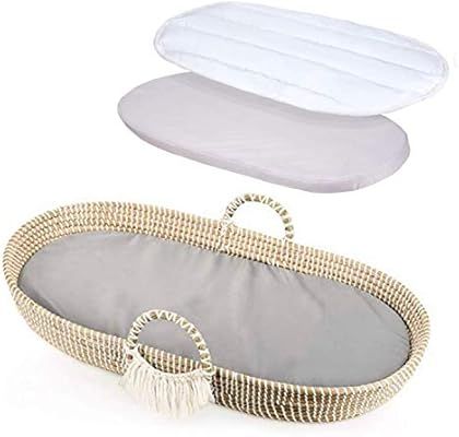 Baby Changing Basket - Baby Moses Basket - Thick Diaper Changing Pad - Changing Table Topper - Ha... | Amazon (US)