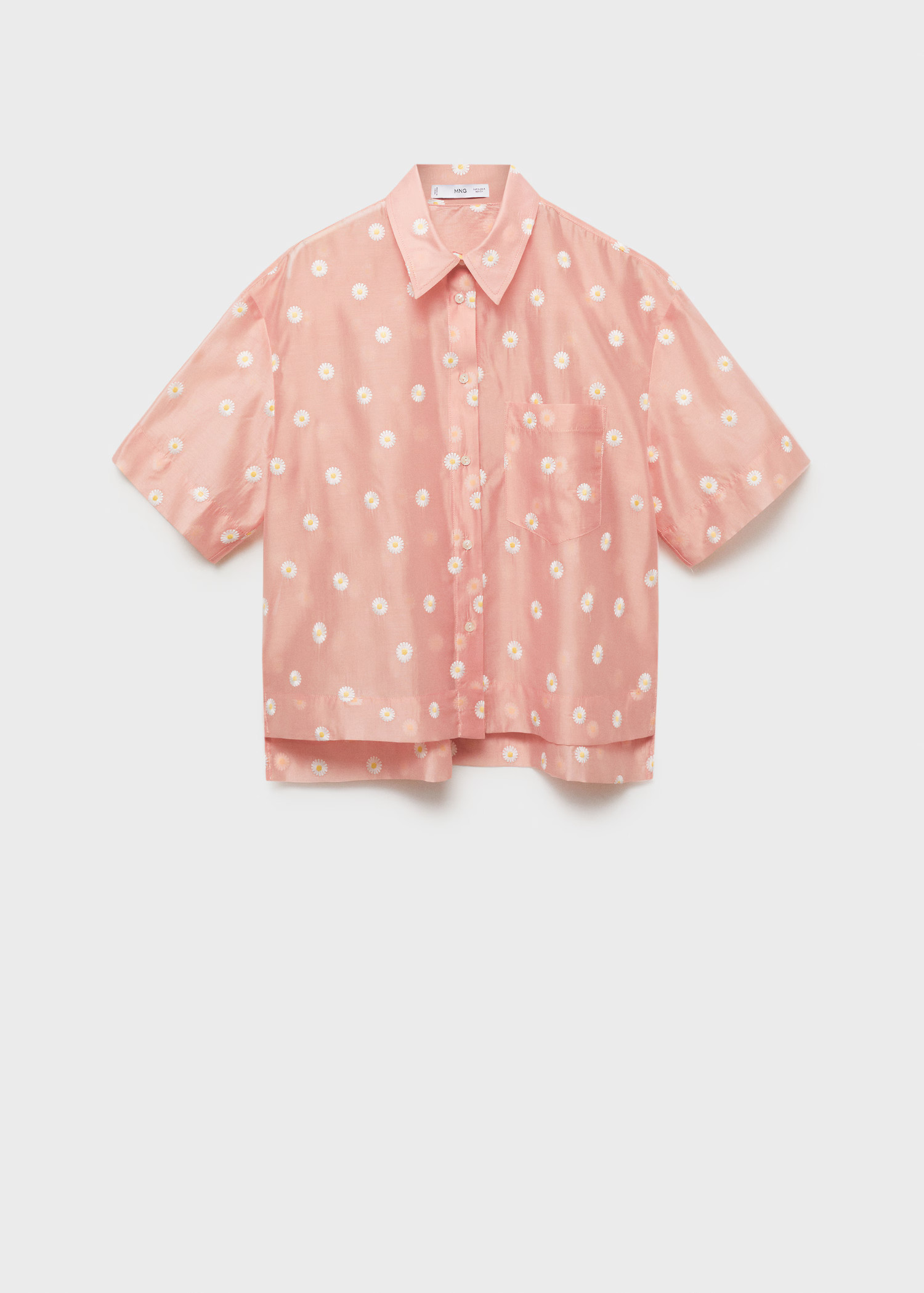 Floral-embroidered lyocell shirt - Women | MANGO USA | Mango (US/MX/AU)