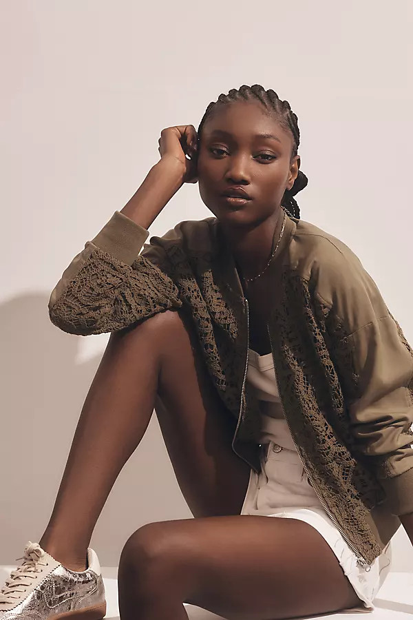 Crochet Bomber Jacket | Anthropologie (US)