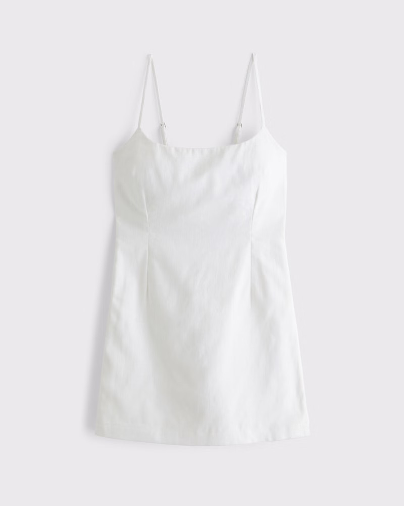 Abercrombie & Fitch Women's Scoopneck Linen-Blend Micro Skort in White - Size XXS TALL | Abercrombie & Fitch (US)
