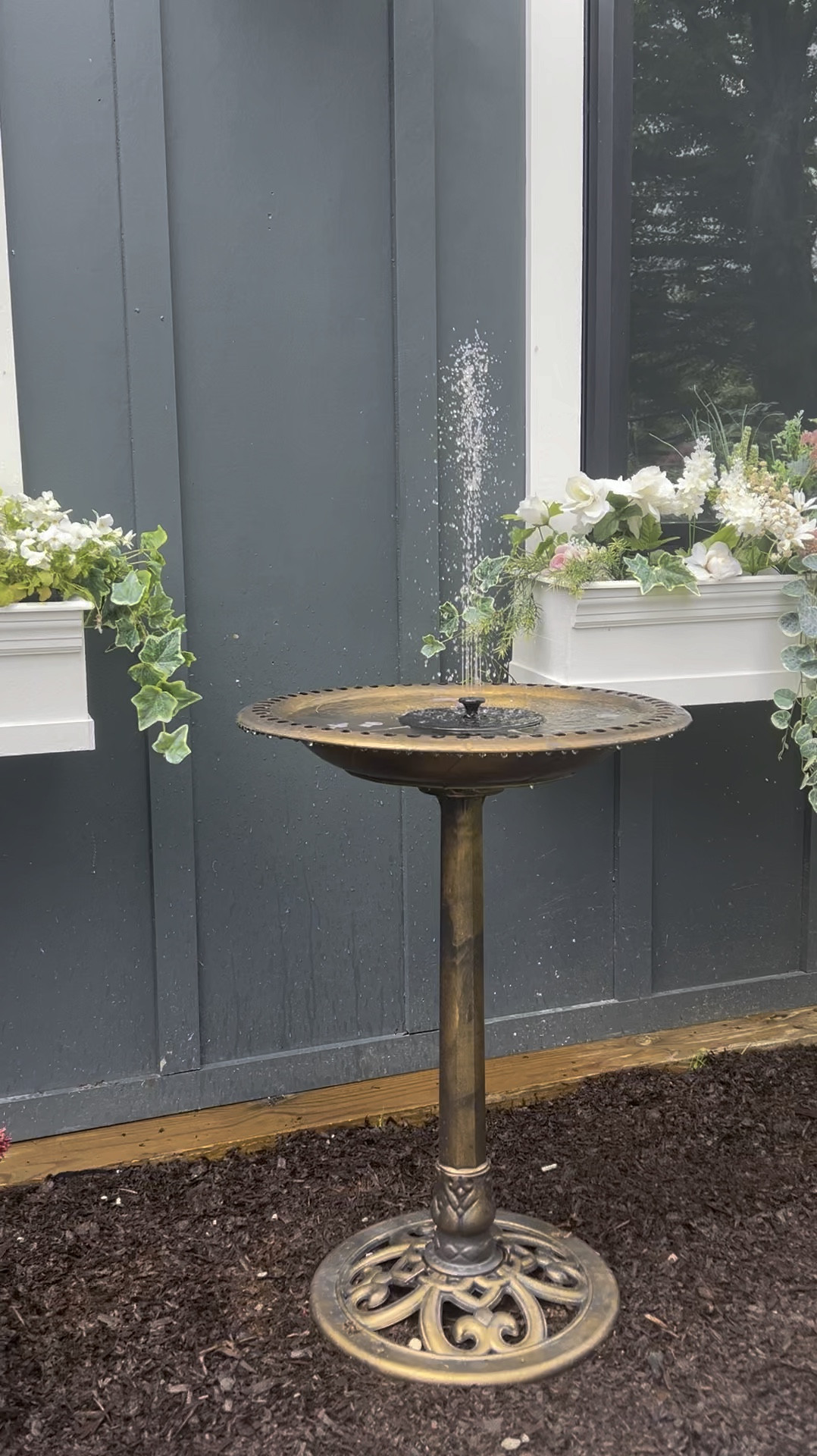 All garden 🪴 patio needs this! Love the shape and design of this bird bath. Makes everything better and cute. Easy to put together. Just I added some small rock inside for support. My shed never looks so good! 
Garden Ideas ☀️

#LTKHome #LTKSeasonal #LTKStyleTip