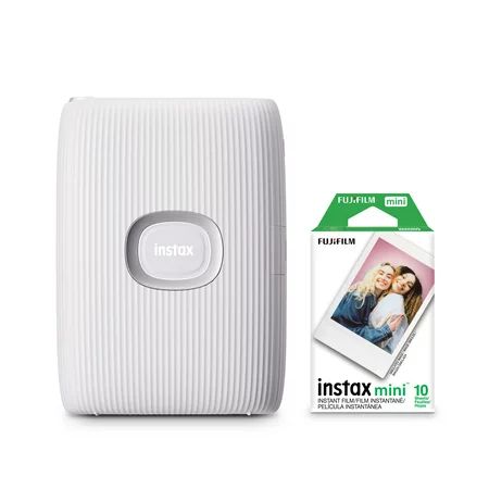 Fujifilm INSTAX Mini Link 2 Smartphone Printer Bundle with Film (10-pack) Clay White | Walmart (US)