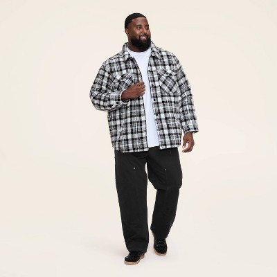 Men's Tall Plaid Shacket - Woolrich x Target Black/White XLT | Target