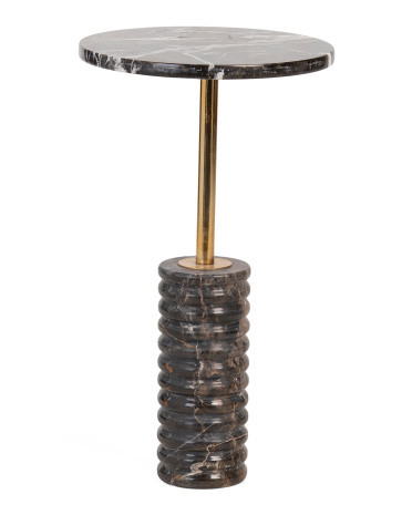 14X24 Marble Metal Accent Table, Gold | TJ Maxx