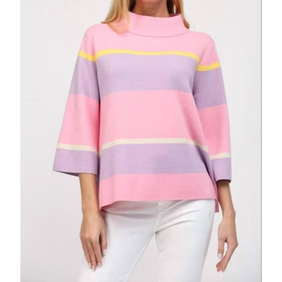 Women's Striped Jacquard Knit Sweater - Fate S | Target