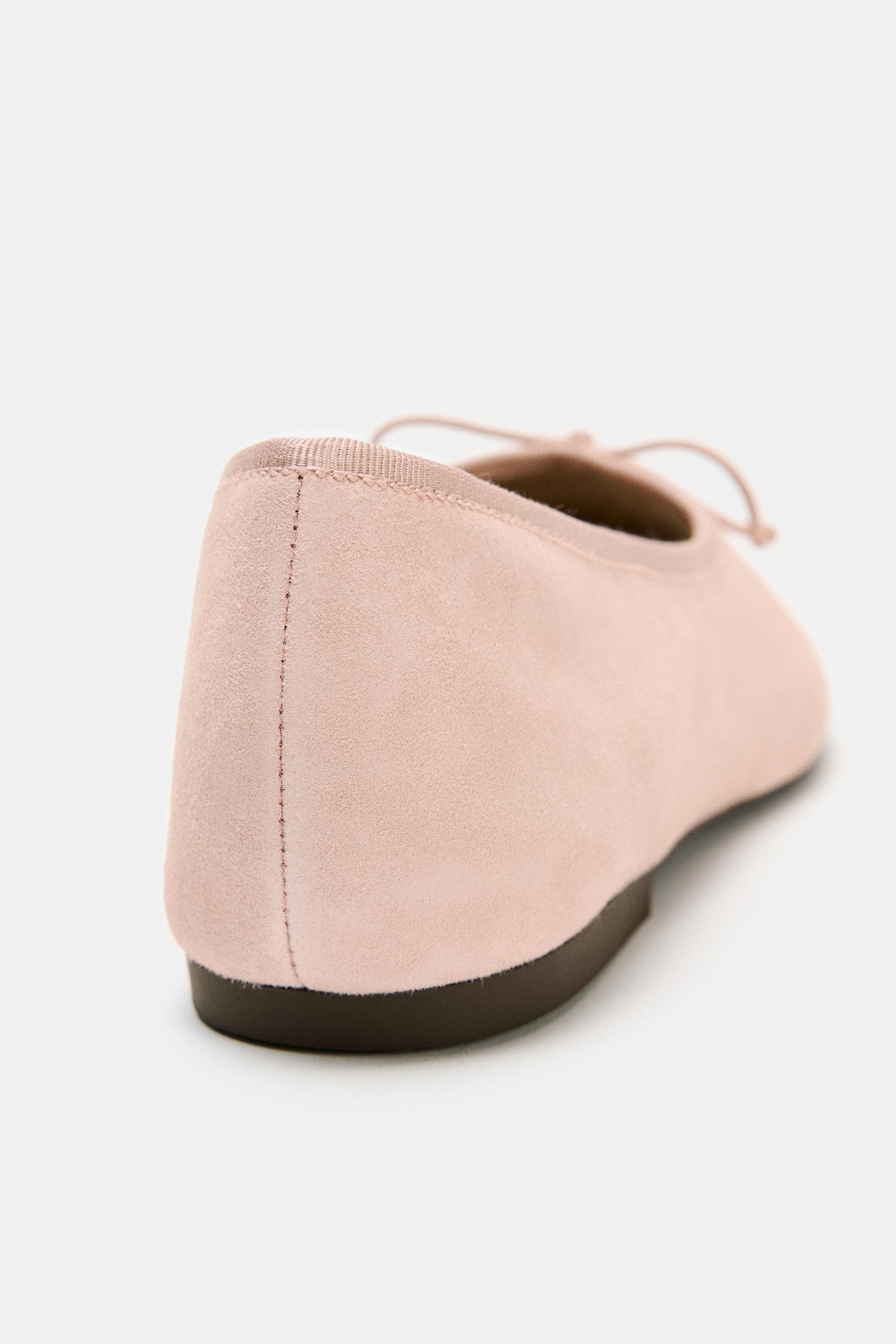 SUEDE BALLET FLATS WITH BOW | Zara US