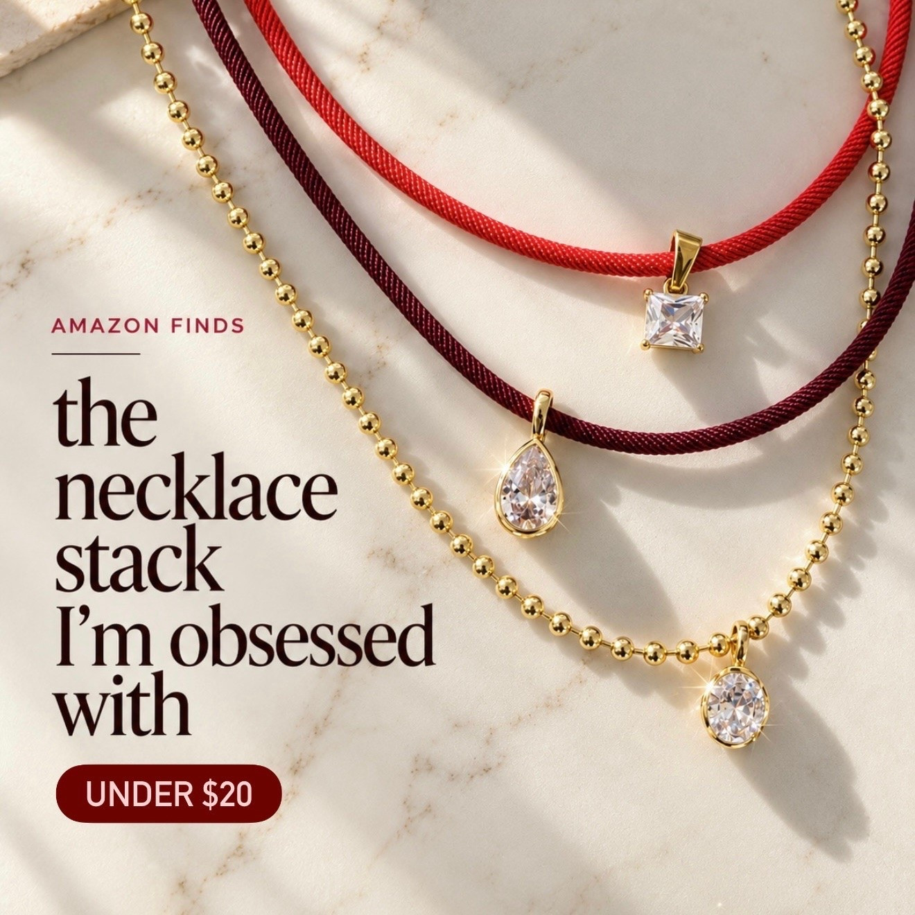 The layered necklace stack I’m obsessed with ✨

Amazon jewelry, Amazon fashion, Amazon finds, pendant necklace, charm necklace, layered necklace, gift for her

#LTKSeasonal #LTKOver40