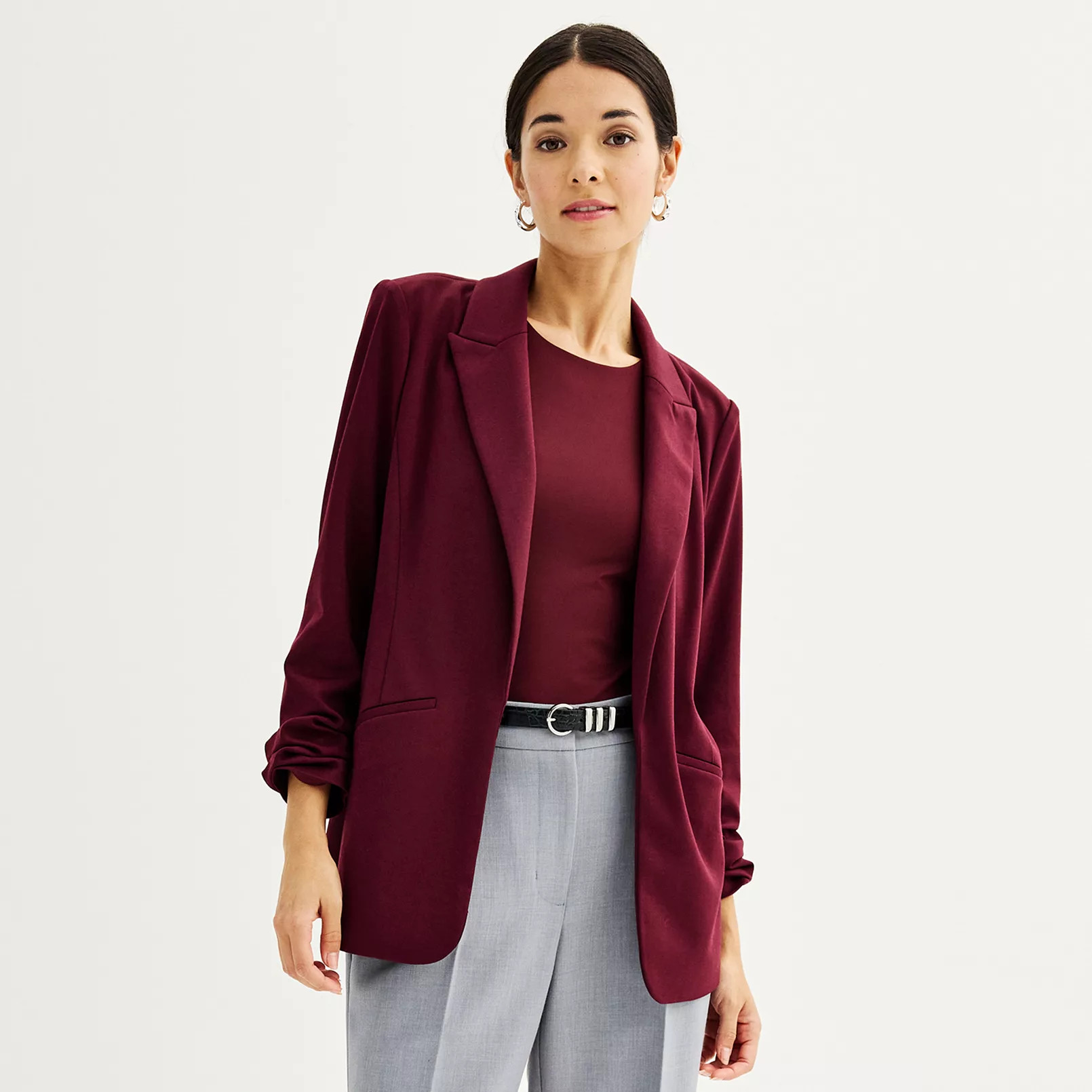 Women's Nine West Knit Open-Front Blazer | Kohl's