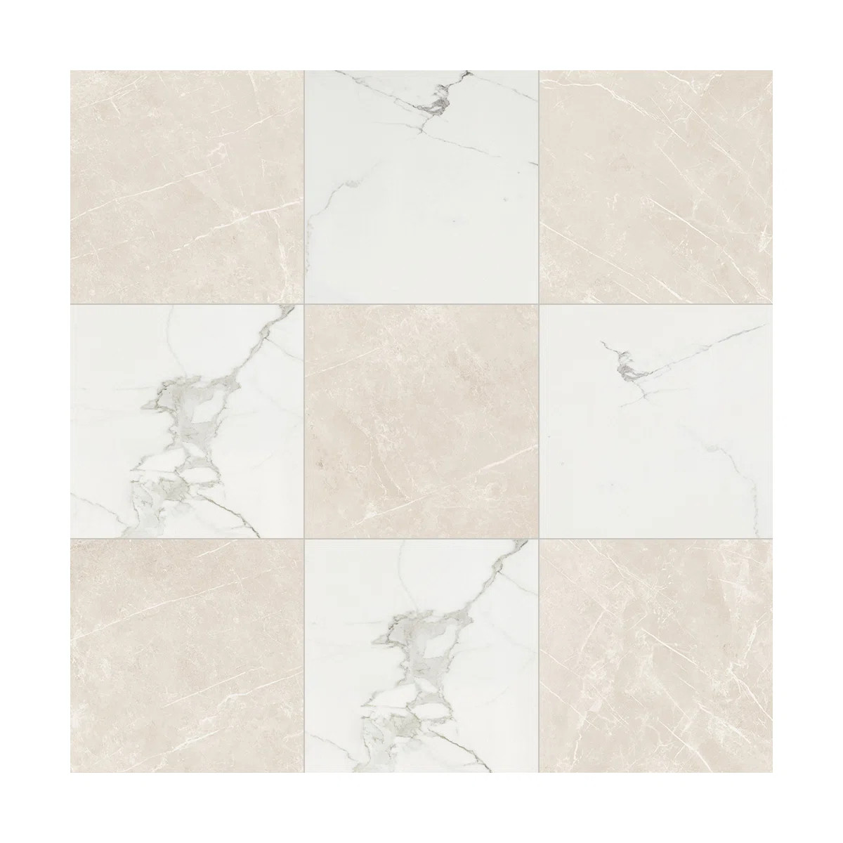 Tuscany Checkerboard 12X12 Calacatta And Dolomia | Wayfair North America