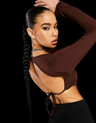 ASYOU open back top in brown | ASOS (Global)