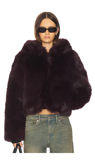 Louder Please Faux Fur Jacket in Grape | Revolve Clothing (Global)