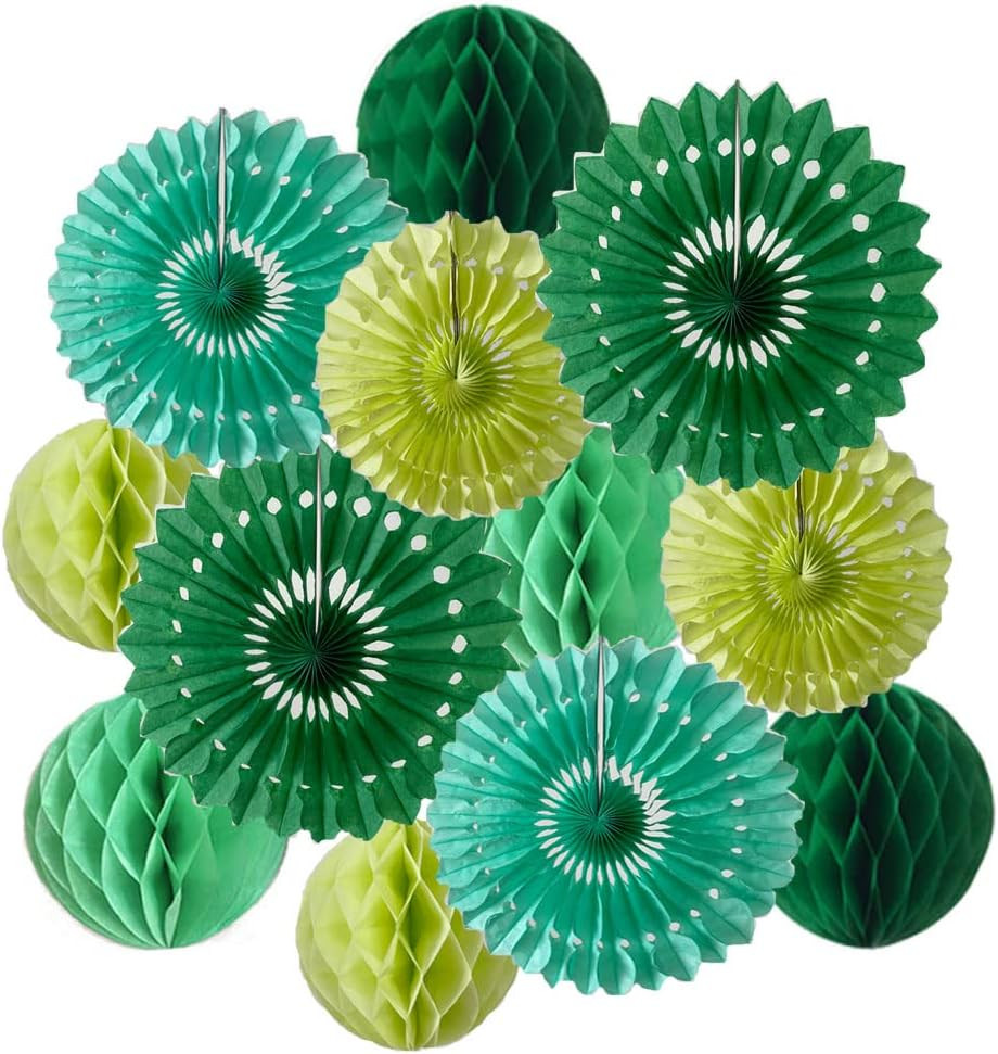 12pcs 6’’ 8’’ Honeycomb Balls Tissue Paper Fans Party Honeycomb Ball Fans Wall Decoration... | Amazon (US)