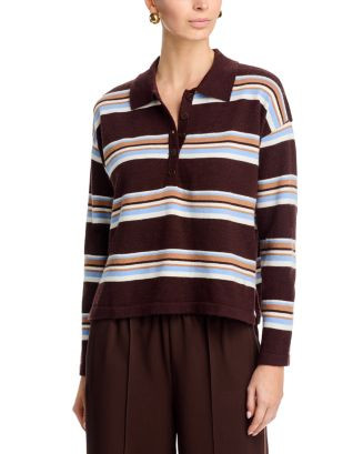 AQUA Striped Polo Top - Exclusive | Bloomingdale's AQUA Shop All | Bloomingdale's (AU)
