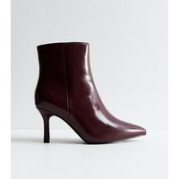 Wide Fit Burgundy Point Toe Ankle Boots New Look | New Look (UK)