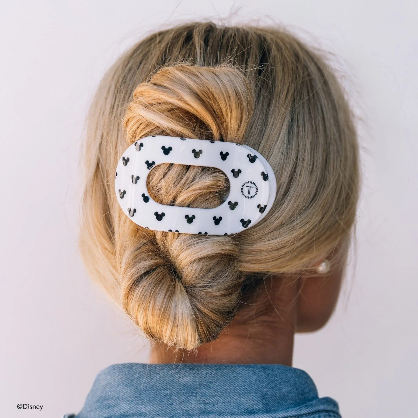 The Iconic Mickey Mouse Large Flat Round Hair Clip | TELETIES