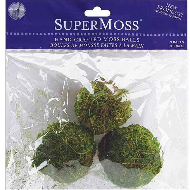 Pack of Three Hand-crafted SuperMoss 2.5-inch Green Moss Balls (Moss Balls 2.5 3/Pkg - Green) | Bed Bath & Beyond