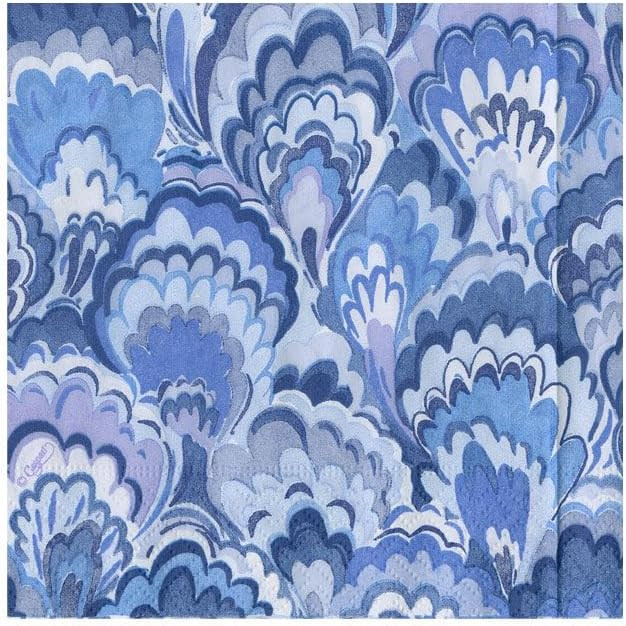 Amazon.com | Caspari Marbled Ceramica Indigo Cocktail Napkins - 20 Cocktail Napkins per Package: ... | Amazon (US)